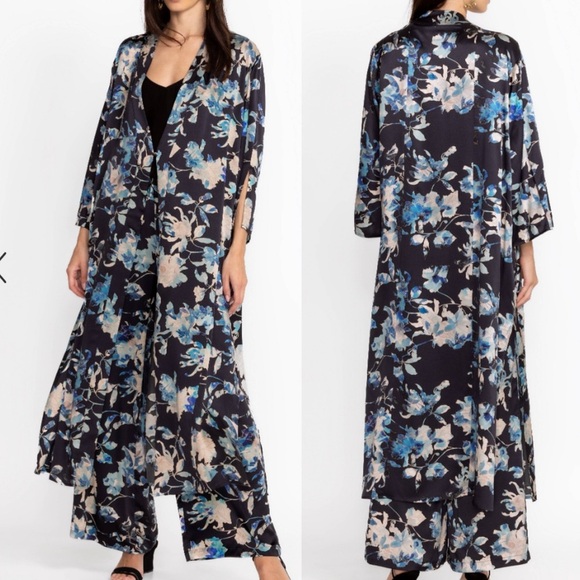 Johnny Was Workshop Sz S Chryssy Silk Charmeuse Kimono Wrap - Picture 1 of 9